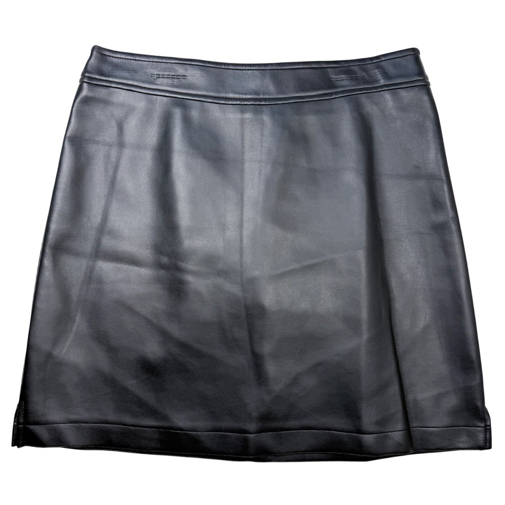 Giorgio Fiorlini Women's Mini Skirt‎ Size 10 Faux Leather A-Line Black
